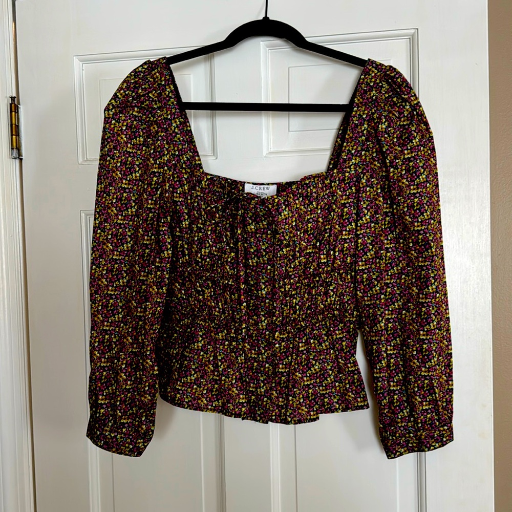 J.Crew cinched waist floral top - NWT!